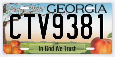 GA license plate CTV9381
