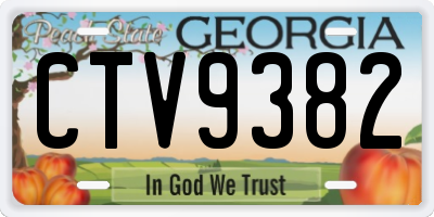 GA license plate CTV9382