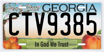 GA license plate CTV9385