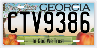GA license plate CTV9386