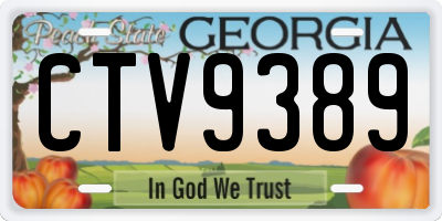 GA license plate CTV9389