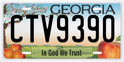 GA license plate CTV9390