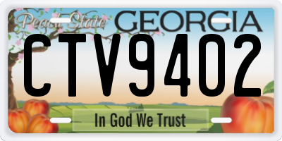 GA license plate CTV9402