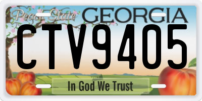 GA license plate CTV9405