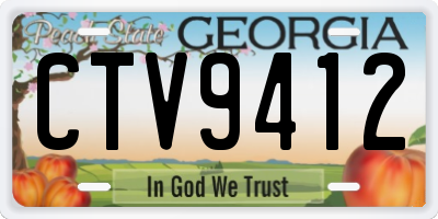 GA license plate CTV9412