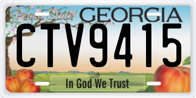 GA license plate CTV9415