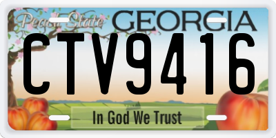 GA license plate CTV9416
