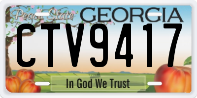 GA license plate CTV9417