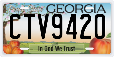 GA license plate CTV9420
