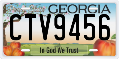 GA license plate CTV9456
