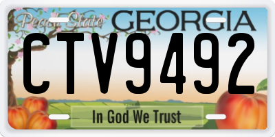 GA license plate CTV9492
