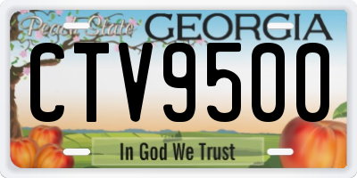 GA license plate CTV9500