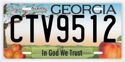 GA license plate CTV9512