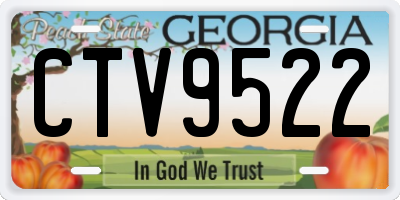 GA license plate CTV9522