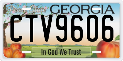 GA license plate CTV9606