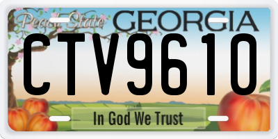GA license plate CTV9610