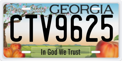 GA license plate CTV9625