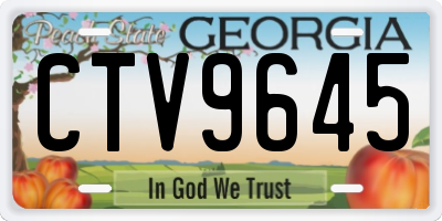 GA license plate CTV9645