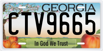 GA license plate CTV9665