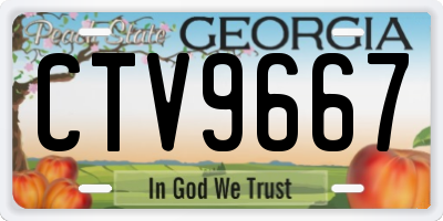 GA license plate CTV9667