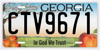 GA license plate CTV9671