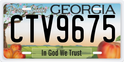 GA license plate CTV9675