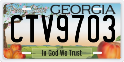 GA license plate CTV9703