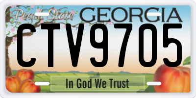 GA license plate CTV9705