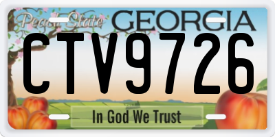 GA license plate CTV9726