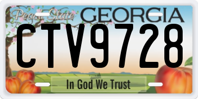 GA license plate CTV9728