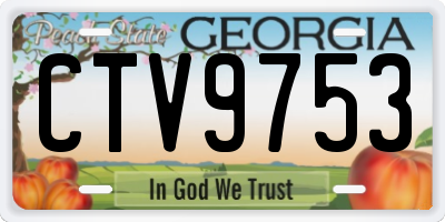 GA license plate CTV9753