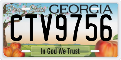 GA license plate CTV9756