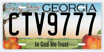 GA license plate CTV9777
