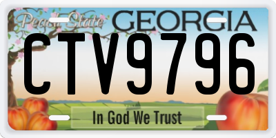 GA license plate CTV9796