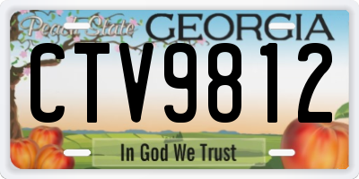 GA license plate CTV9812