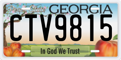 GA license plate CTV9815