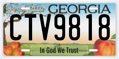GA license plate CTV9818