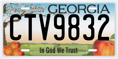 GA license plate CTV9832