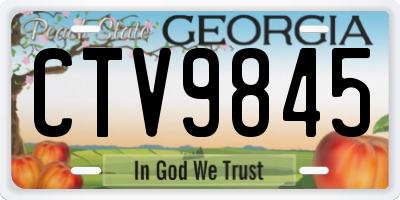 GA license plate CTV9845