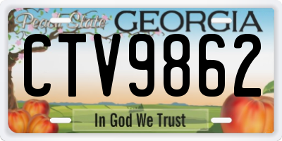 GA license plate CTV9862