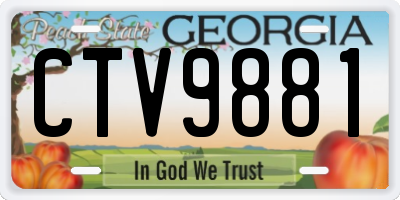 GA license plate CTV9881