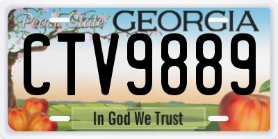 GA license plate CTV9889
