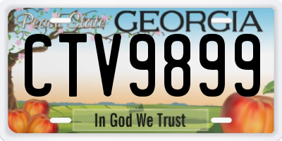 GA license plate CTV9899