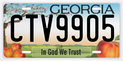 GA license plate CTV9905