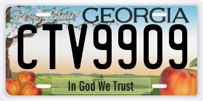 GA license plate CTV9909