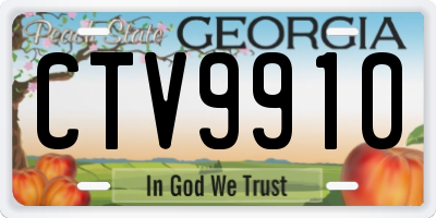 GA license plate CTV9910