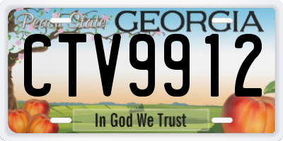 GA license plate CTV9912