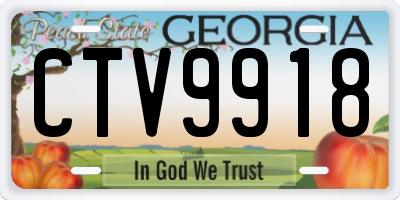 GA license plate CTV9918