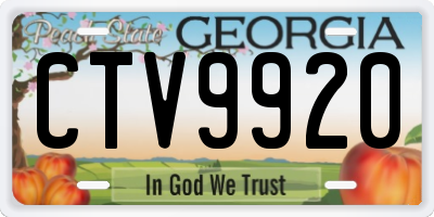 GA license plate CTV9920