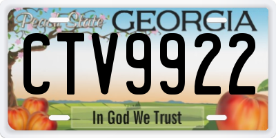 GA license plate CTV9922